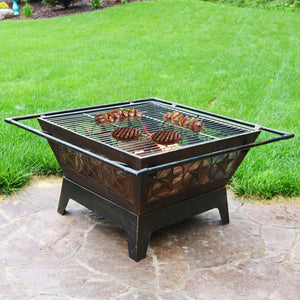 HomeRoots 32" Bronze Steel Wood Burning Fire Pit – Durable, Stylish, and Perfect for Cozy Outdoor Gatherings! 666315