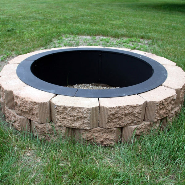 HomeRoots 42" Black Steel Wood Burning Fire Ring - Sturdy Outdoor Ambiance for Gatherings & Cozy Evenings 666317