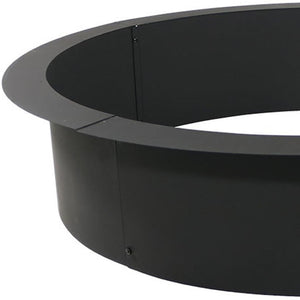 HomeRoots 45" Black Steel Wood Burning Fire Ring - Durable Outdoor Centerpiece for Cozy Gatherings & Relaxation 666318