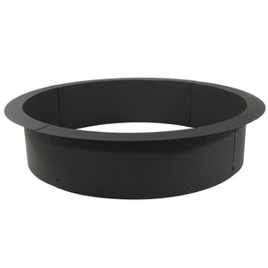 HomeRoots 45" Black Steel Wood Burning Fire Ring - Durable Outdoor Centerpiece for Cozy Gatherings & Relaxation 666318