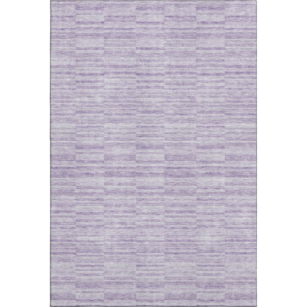 HomeRoots 10' X 14' Striped Area Rug in Plum & Ivory - Washable, UV Protected, Durable & Stain Resistant! 666332