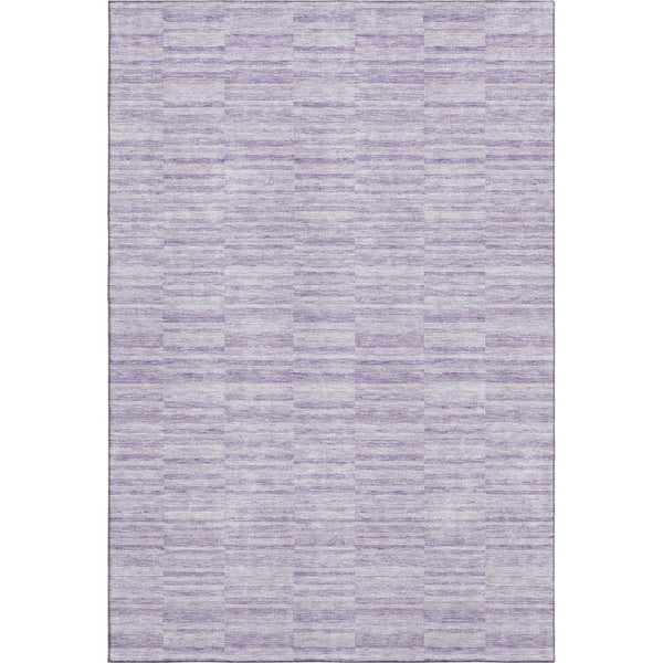 HomeRoots 10' X 14' Striped Area Rug in Plum & Ivory - Washable, UV Protected, Durable & Stain Resistant! 666332