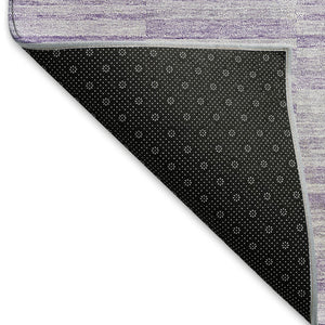 HomeRoots 10' X 14' Striped Area Rug in Plum & Ivory - Washable, UV Protected, Durable & Stain Resistant! 666332