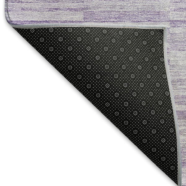 HomeRoots 10' X 14' Striped Area Rug in Plum & Ivory - Washable, UV Protected, Durable & Stain Resistant! 666332