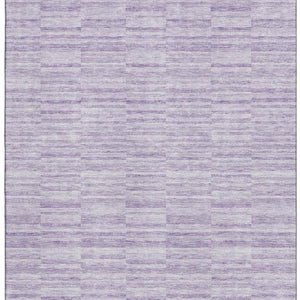 HomeRoots 10' X 14' Striped Area Rug in Plum & Ivory - Washable, UV Protected, Durable & Stain Resistant! 666332