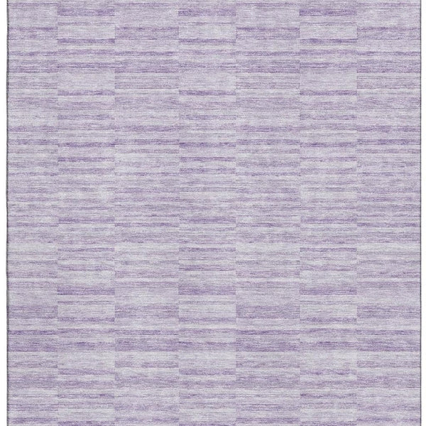HomeRoots 10' X 14' Striped Area Rug in Plum & Ivory - Washable, UV Protected, Durable & Stain Resistant! 666332