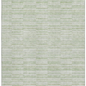 HomeRoots 8' X 10' Sage Striped Washable Area Rug - UV Protected, Stain Resistant, Perfect for Family Spaces! 666336