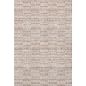 HomeRoots 9' X 12' Salmon and Beige Striped Washable Area Rug - UV Protected, Durable, Stylish for Any Space 666343