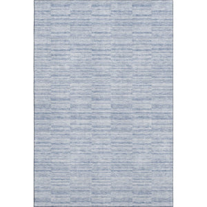HomeRoots 5' X 8' Sky Blue and Ivory Striped Area Rug - Durable, Washable Design with UV Protection & Charm 666346