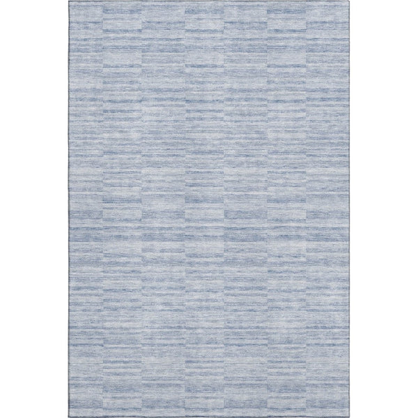 HomeRoots 5' X 8' Sky Blue and Ivory Striped Area Rug - Durable, Washable Design with UV Protection & Charm 666346