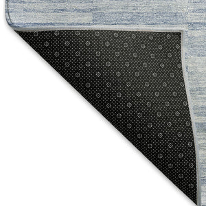 HomeRoots 5' X 8' Sky Blue and Ivory Striped Area Rug - Durable, Washable Design with UV Protection & Charm 666346