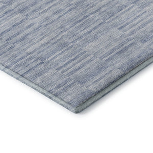 HomeRoots 5' X 8' Sky Blue and Ivory Striped Area Rug - Durable, Washable Design with UV Protection & Charm 666346