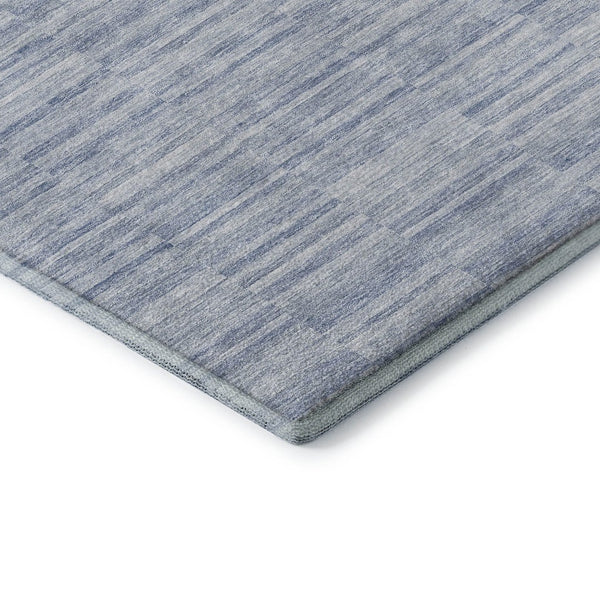 HomeRoots 5' X 8' Sky Blue and Ivory Striped Area Rug - Durable, Washable Design with UV Protection & Charm 666346