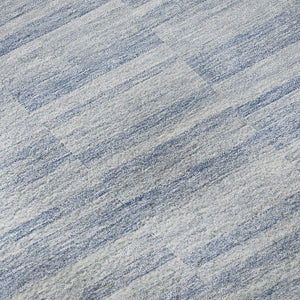 HomeRoots 5' X 8' Sky Blue and Ivory Striped Area Rug - Durable, Washable Design with UV Protection & Charm 666346