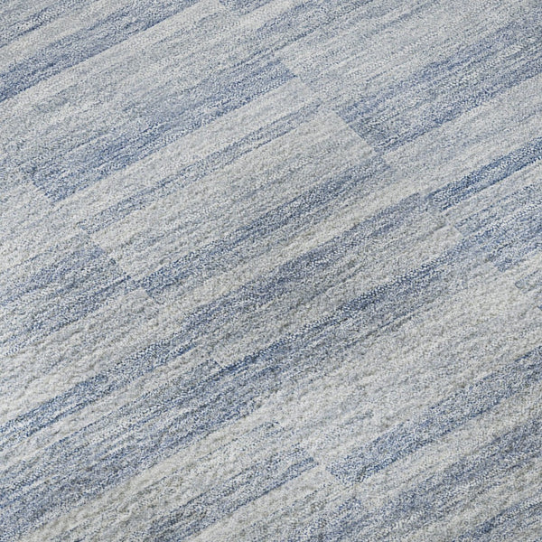 HomeRoots 5' X 8' Sky Blue and Ivory Striped Area Rug - Durable, Washable Design with UV Protection & Charm 666346