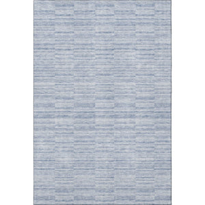HomeRoots 9' X 12' Sky Blue Striped Area Rug - Washable, UV Protected, Stain Resistant for Homes with Kids & Pets 666349