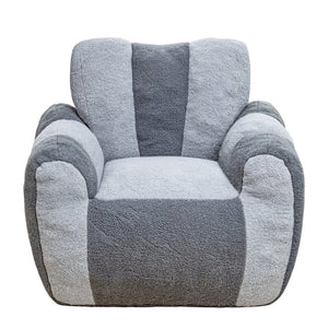 English Elm Bean Bag Chair Teddy Plush Heart Backrest Foam Filled Accent Seat for Adults Gray W2510P465456
