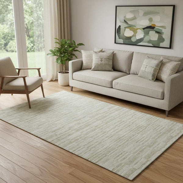 HomeRoots 5' X 8' Taupe and Beige Striped Area Rug - Washable, Stain-Resistant, UV Protected for Any Room! 666352