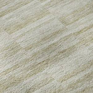 HomeRoots 8' X 10' Stylish Taupe & Beige Striped Washable Area Rug with UV Protection for Everyday Use 666354