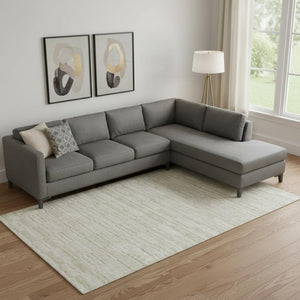 HomeRoots 10' Taupe and Beige Striped Washable Area Rug - Durable, UV-Protected, Stain-Resistant Design for Families 666356