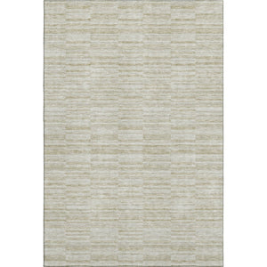 HomeRoots 10' Taupe and Beige Striped Washable Area Rug - Durable, UV-Protected, Stain-Resistant Design for Families 666356