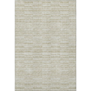 HomeRoots 10' Taupe and Beige Striped Washable Area Rug - Durable, UV-Protected, Stain-Resistant Design for Families 666356