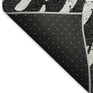 HomeRoots 8' X 10' Washable Black and Ivory Zebra Print Area Rug - UV Protected, Durable & Stylish Design 666372