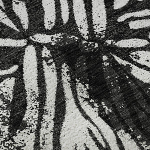 HomeRoots 8' X 10' Washable Black and Ivory Zebra Print Area Rug - UV Protected, Durable & Stylish Design 666372