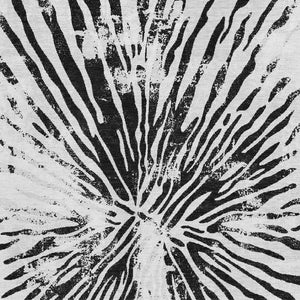 HomeRoots 5' X 8' Washable Ivory and Black Zebra Print Area Rug with UV Protection for Stylish Everyday Living 666388
