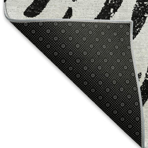 HomeRoots 10' X 14' Ivory and Black Zebra Print Area Rug - Stylish, Durable, Stain-Resistant, UV Protected Design 666392