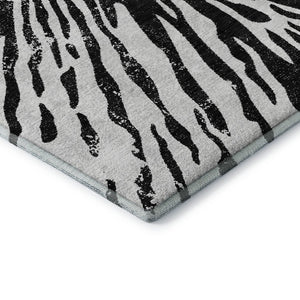 HomeRoots 10' X 14' Ivory and Black Zebra Print Area Rug - Stylish, Durable, Stain-Resistant, UV Protected Design 666392
