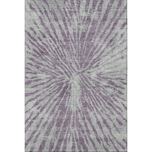HomeRoots 5' X 8' Washable Purple and Gray Zebra Print Area Rug with UV Protection for Easy Maintenance & Style 666400