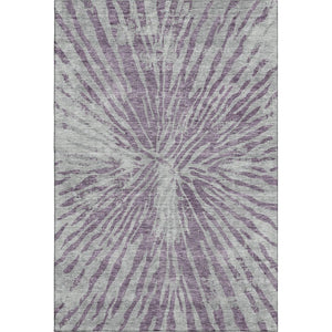 HomeRoots 10' X 14' Purple and Gray Zebra Print Washable Area Rug – Stylish, Durable, UV Protected for Homes 666404