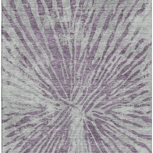 HomeRoots 10' X 14' Purple and Gray Zebra Print Washable Area Rug – Stylish, Durable, UV Protected for Homes 666404