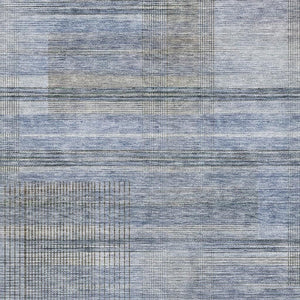 HomeRoots 8' X 10' Blue and Gray Striped Area Rug - Durable, Washable, UV Protected for Indoor and Outdoor Use 666426