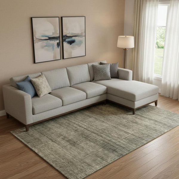 HomeRoots 9' X 12' Stylish Brown Beige & Gray Striped Area Rug - Durable, Washable, UV Protected for Homes 666457