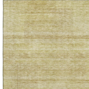 HomeRoots 5' X 8' Gold And Beige Striped Washable Area Rug – UV Protected, Stain Resistant, Durable Style! 666460