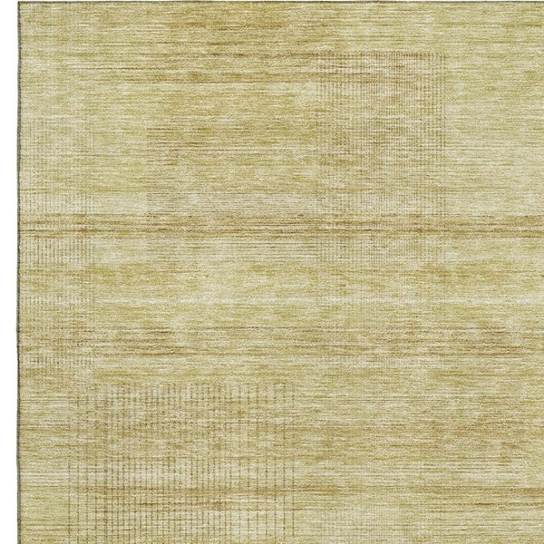 HomeRoots 5' X 8' Gold And Beige Striped Washable Area Rug – UV Protected, Stain Resistant, Durable Style! 666460