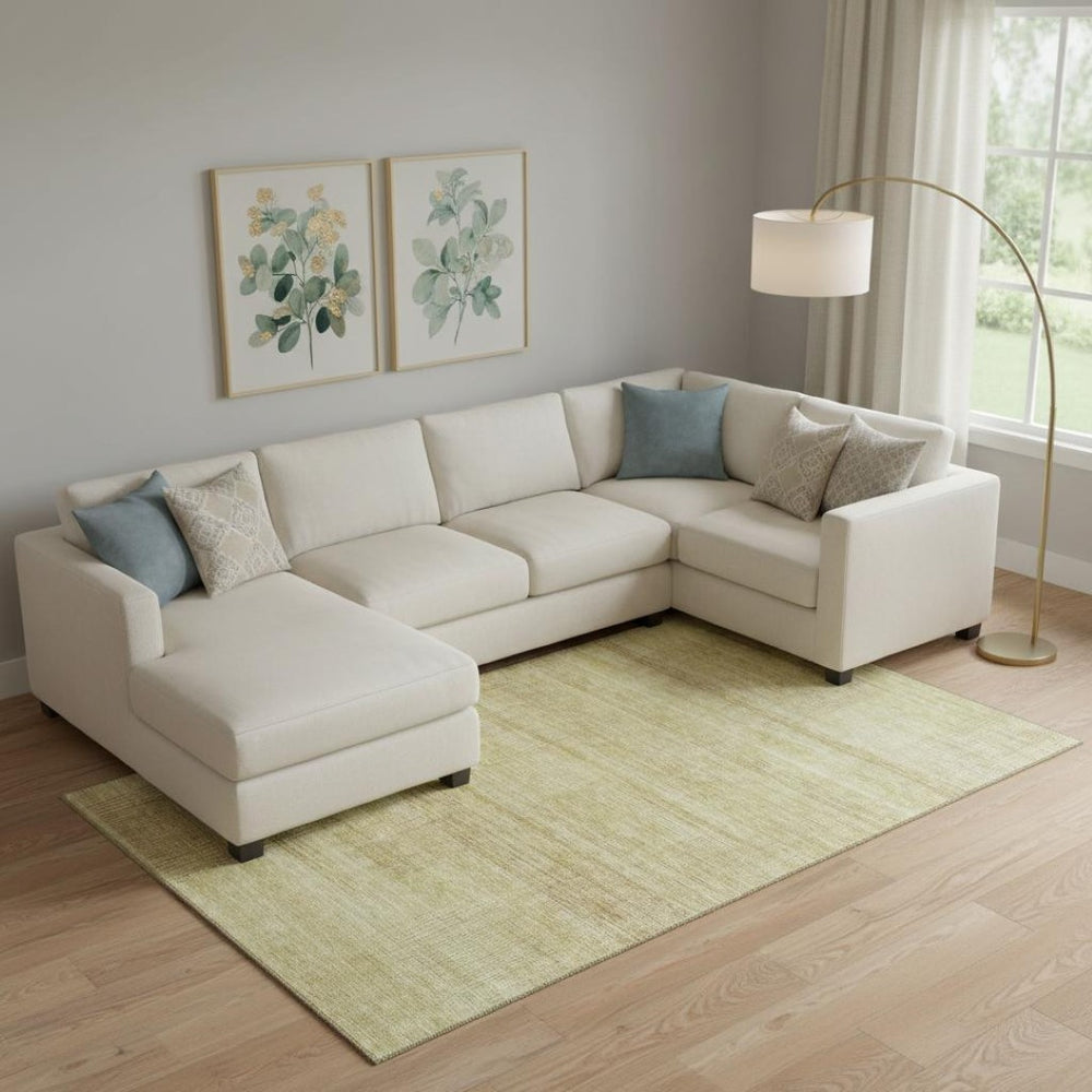 HomeRoots 10' Gold and Beige Striped Washable Area Rug with UV Protection for Stylish, Durable Living Spaces 666464