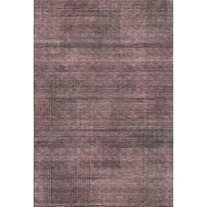 HomeRoots 5' X 8' Merlot & Gray Striped Area Rug - Washable, UV Protected, Durable Design for Family Spaces 666472