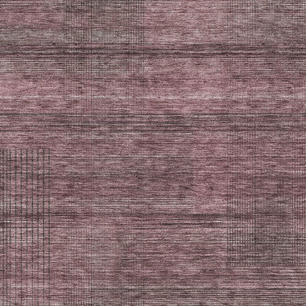 HomeRoots 8' X 10' Striped Washable Area Rug in Merlot & Gray - Durable, UV-Protected, Stain-Resistant Design 666474