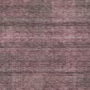HomeRoots 9' X 12' Stylish Merlot and Gray Striped Area Rug - Washable, UV Protected, Stain Resistant Design 666475