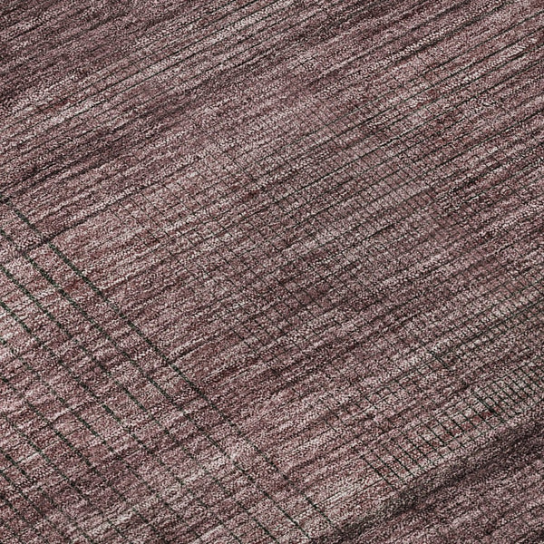 HomeRoots 10' X 14' Merlot and Gray Striped Washable Area Rug - Durable, Stain Resistant, UV Protected Style! 666476