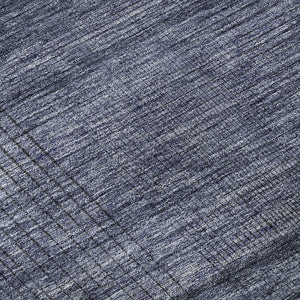 HomeRoots 5' X 8' Stylish Navy Blue and Gray Striped Area Rug with UV Protection for Pets and Kids' Safety 666478