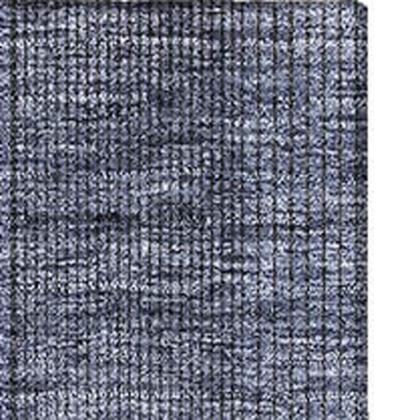 HomeRoots 10' Navy Blue and Gray Striped Washable Area Rug with UV Protection for Stylish High-Traffic Spaces 666482