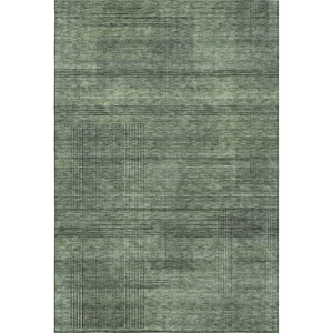 HomeRoots 8' X 10' Olive Green and Gray Striped Washable Area Rug – Durable, UV-Protected, Perfect for Homes! 666486