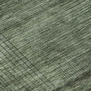 HomeRoots 8' X 10' Olive Green and Gray Striped Washable Area Rug – Durable, UV-Protected, Perfect for Homes! 666486