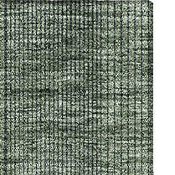 HomeRoots 9' X 12' Washable Olive Green and Gray Striped Area Rug with UV Protection for High-Traffic Areas 666487