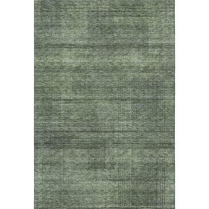 HomeRoots 10' Olive Green and Gray Striped Washable Area Rug - UV Protected, Durable, Perfect for High-Traffic Areas 666488