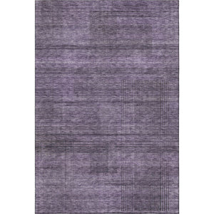 HomeRoots 5' Stylish Plum and Gray Striped Area Rug – Washable, UV Protected, Durable for Everyday Living 666496